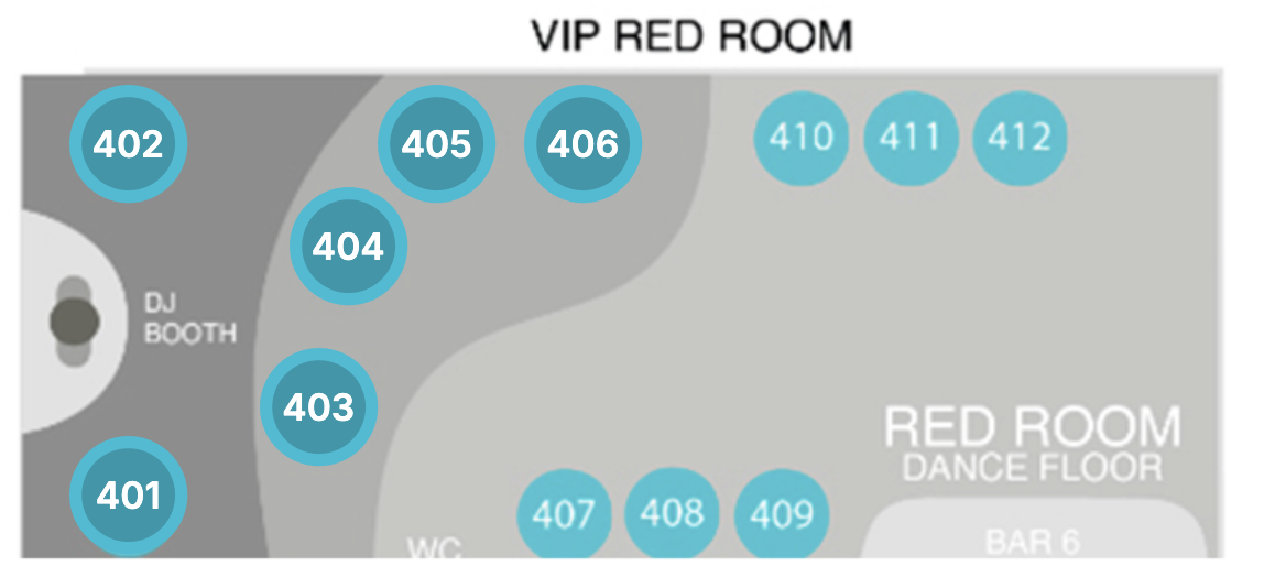 KU Barcelona ex Pacha VIP map — regular tables €300
