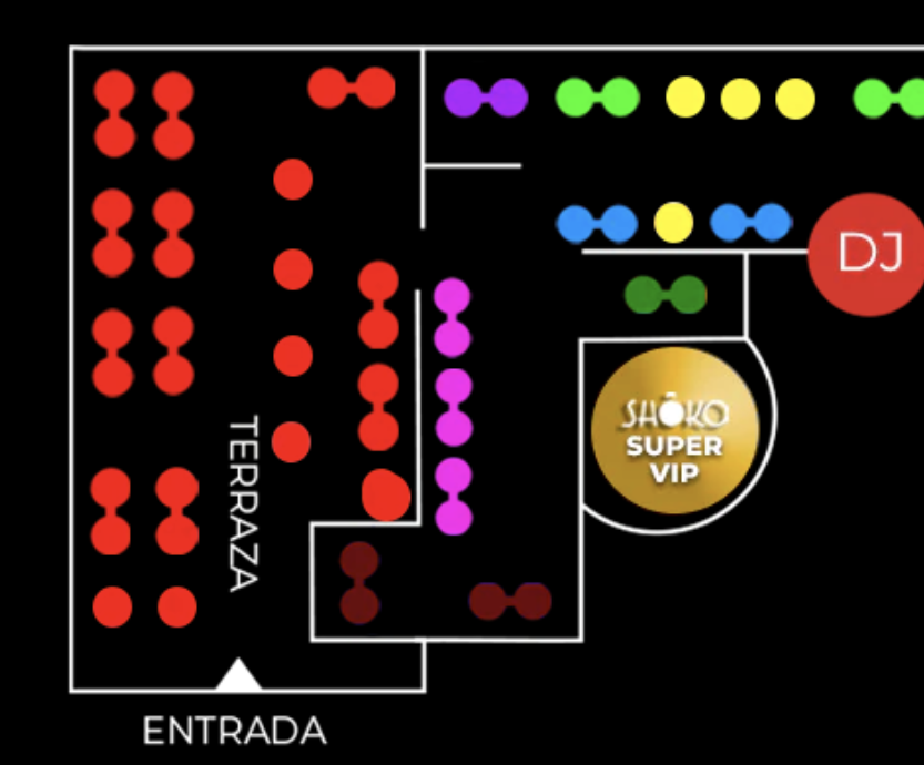 Concierge vip map shoko barcelona table price 300