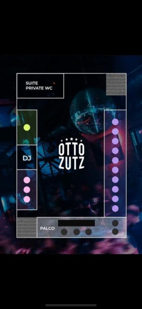 Otto Zutz full VIP map showing €300, €600 and €1000 table zones